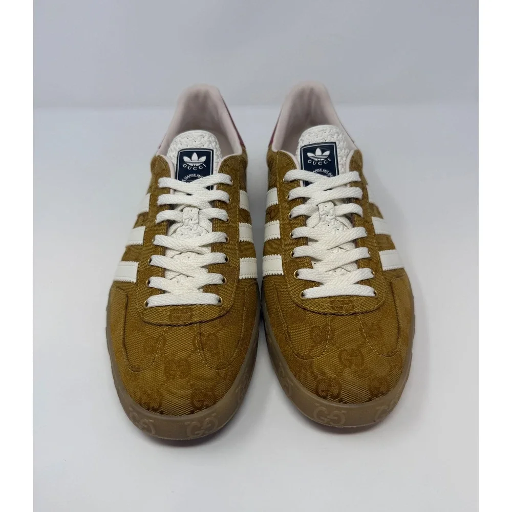 Gucci X Adidas Gazelle Sneaker GG Monogram Beige Size 10.5 US